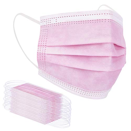 Image of Borje Pink Disposable Face Mask 100 Pcs Pink Face Masks 3 Ply Protection Masks