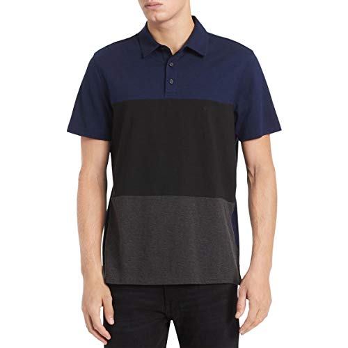 Image of Calvin Klein Men's Liquid Touch Polo Stripe with UV Protection