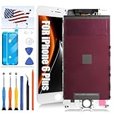 Original 5.5 inch LCD Screen for iPhone 6 Plus Screen Replacement for iPhone 6 Plus A1522 A1524 LCD Display Full HD Touch Digitizer Assembly OEM Repair Kit with Tools(White)