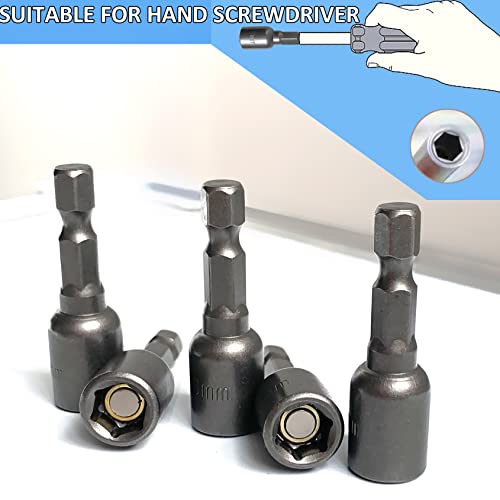 5/16'' Nut Driver Bit Sets 10Pcs, Skziri 5/16 Inch Nut Driver Hex Shank Quick Change Socket Nut Impact Driver Adapter Alloy Steel #TOP5