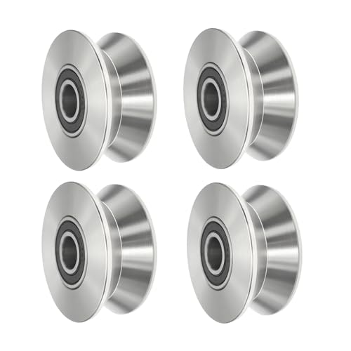 Sliding Gate Wheel Stainless Steel V Groove Wheel Heavy Duty Conveyor Rollers Industrial Caster Ball Bearing Pulley Rolling Gate Hardware Kit for Garage Door Machinery