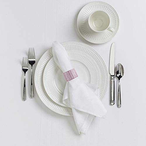 Image of Accmor 50pcs Napkin Rings, Pink Napkin Rings Buckles for Table Decorations, Wedding, Dinner, Party, DIY Decoration