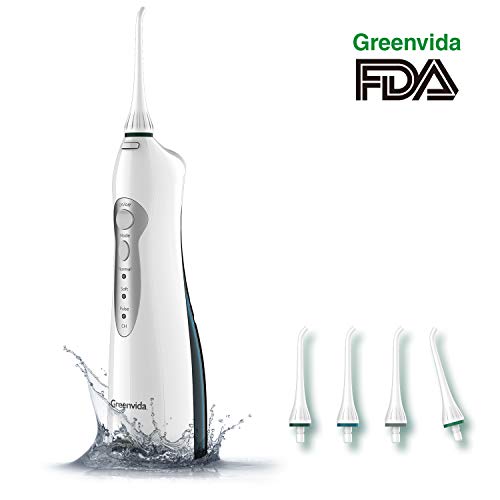 Water Flosser, Electric Cordless & Rechargeable Portable Oral Irrigator With 3 Modes & 4 Jet Tips, IPX7 Waterproof for Kids and People with Braces