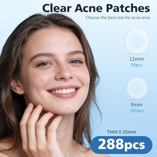 QUSTERE Pimple Patches for Face, Hydrocolloid Acne Patches, Cute Round Shape Zit Covers, Spot Stickers with Tea Tree, Salicylic Acid & Cica Oil| 2 Sizes (9mm, 12mm) |288 Count | Cute Round Shape - Image 3
