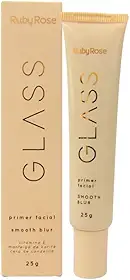 Ruby Rose Primer Facial Glass Smooth Blur, Efeito Blur, Minimiza Poros, Acabamento Natural, Creme, HB352