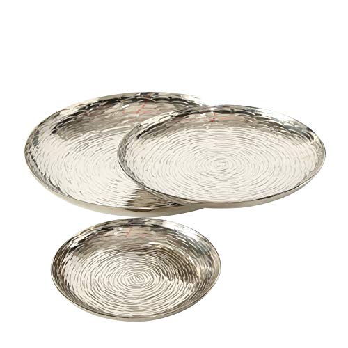 WHW Whole House Worlds Grand Hotel Silver Vanity Trays, Set of 3, H