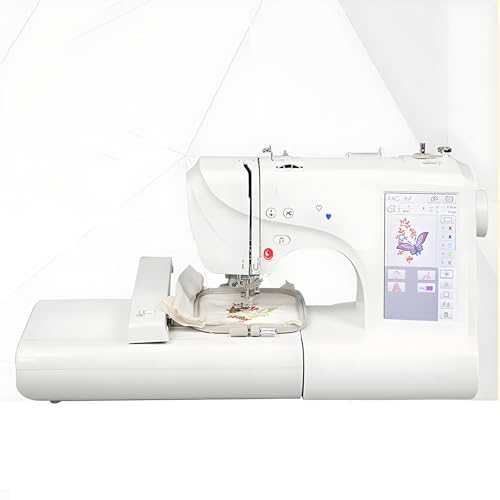 HuanEssentric Máquina Costura Y Bordado,Máquina Bordadora Digital Eléctrico,con Un área Bordado 4 'X 9.2' Y Pantalla Táctil LCD para Decoración Hogar,Ropa,Manualidades