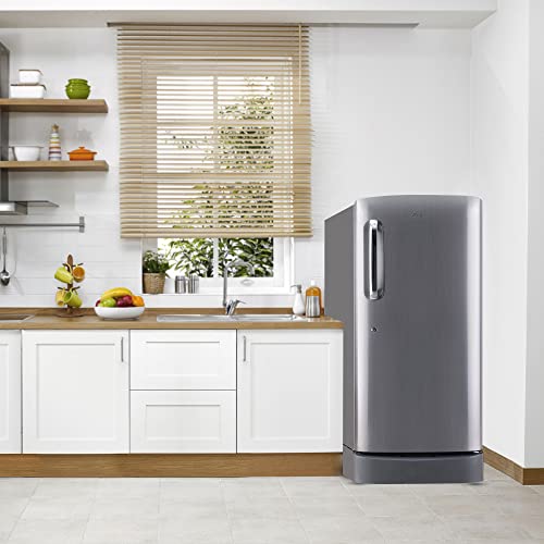 Image of LG 235L 5 Star Inverter Direct-Cool Single Door Refrigerator (GL-D241APZZ, Shiny Steel, Base Stand with Drawer)