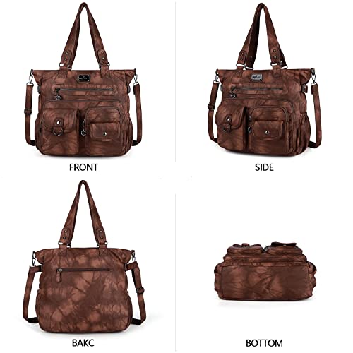 Image of Angelkiss Purses Handbags for Women PU Tote Satchel Bags for Women Pockets Shoulder Bags | PU