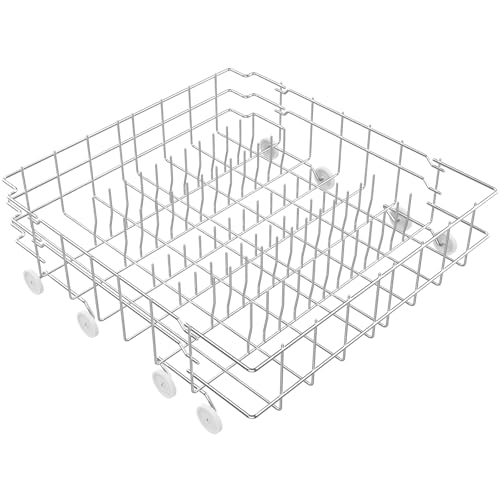 UPGRADED 304 Stainless Steel 808602302 5304535768 Dishwasher Lower Rack Replacement Compatible with Frigidaire Dishwasher Rack Parts with 154174501 Wheels Replaces 154432602 154432601 Dishwasher