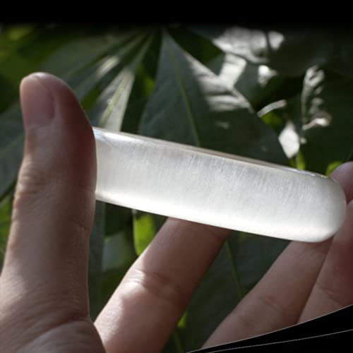 Bracelet en jade véritable de néphrite blanche - Jonc d'exception pour femme