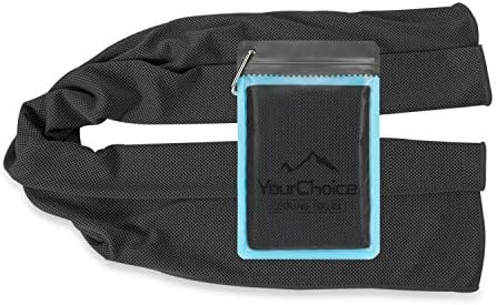 Your Choice Cool Towel Cooling Neck Wrap Instant Cooling Relief for Workout Gym Yoga Golf and Sports, Ice Towel Gift for Men, 1 Pack - Black 12 x 40 Inch