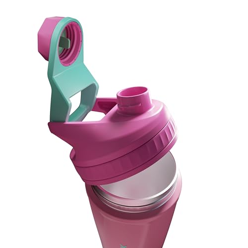 Image of VOLTRX ChillMix Shaker Bottle Insulated Stainless Steel - USB C Rechargeable Electric Protein Shake Mixer, Shaker Cups for Protein Shakes and Meal Replacement, Radiant Rose, 16 oz