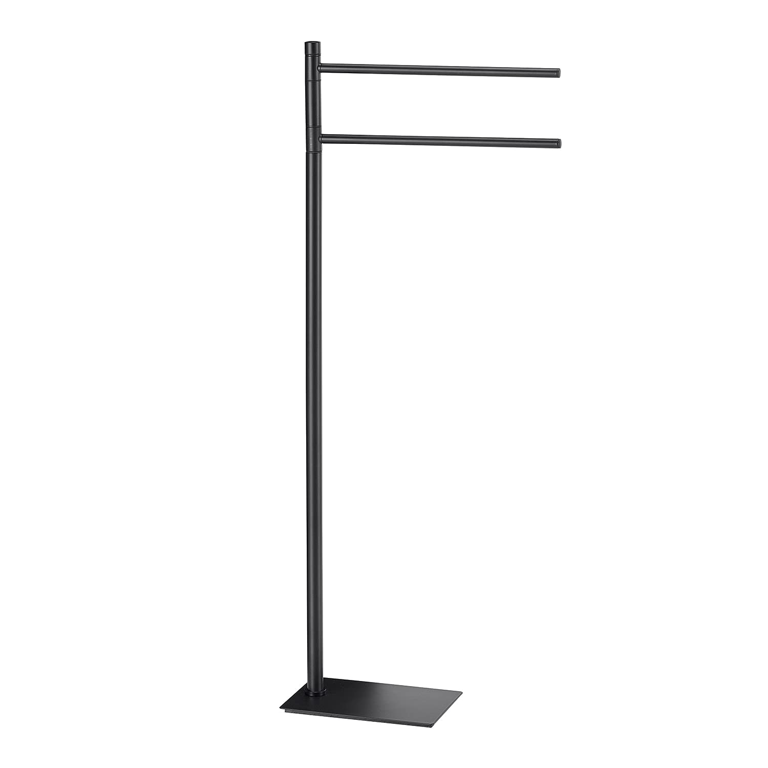 Gedy TRILLY Portasciugamani da bagno con 2 braccioli, nero opaco, acciaio inox e resine termoplastiche, 14 x 34 x 83,5