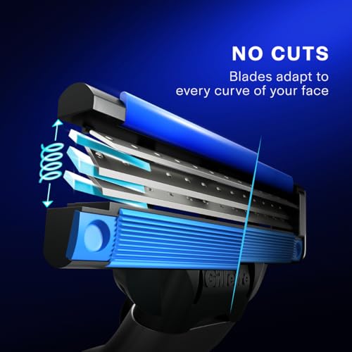 Image of Gillette Mach 3 Shaving Blades- Pack of 6 (Cartridges) & New Blade Razor - 1 Count