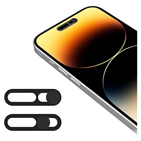 EYSOFT Front Camera Cover,Webcam Cover Compatible for Phone 14Pro/14 Pro Max/15/15Plus/15Pro/15Pro Max/16/16Plus/16Pro/16Pro Max,Protect Privacy and Security,Not Affect Face ID, 2 Pack-Black Cover