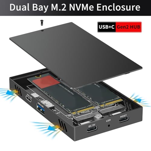 Boîtier SSD M.2 2230 double baie en aluminium pour PC et ordinateur - 2
