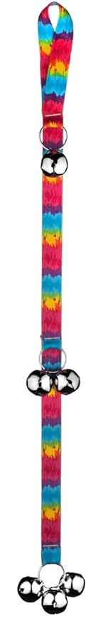 Yellow Dog Design Tie-Dye Ding Dog Bells Potty Training System-26 Inches Long and 1 inch Wide with 6 Bells