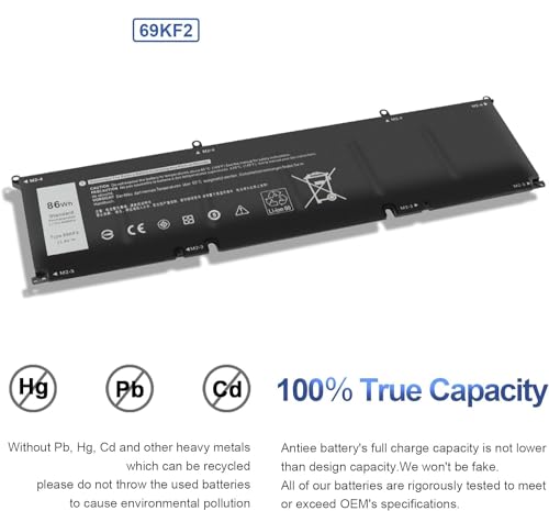 Image of Wefly 69KF2 Laptop Battery Compatible for Dell XPS 15 9500 9510 9520 9530 Precision 5550 5560 G15 5510 5511 5520 5515 5521 G7 15 7500 P91F P87F 0GFJ6 Inspiron 7510 7610 7620 Laptop Battery