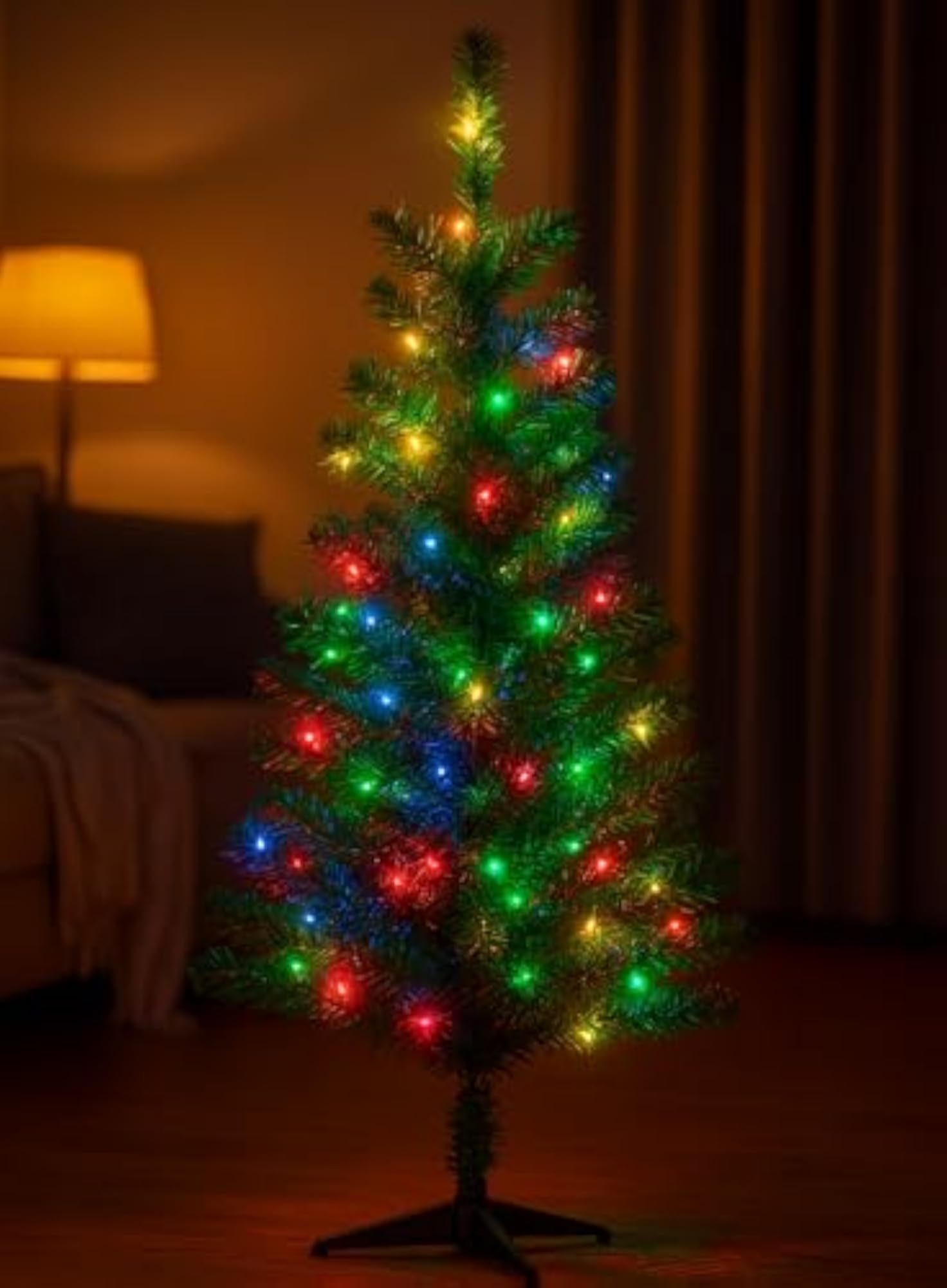 4 Feet Christmas Tree with LED Lights for Holiday Decor