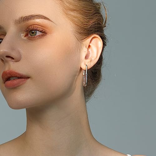 Safety Pin Earrings For Women - Ldurian Silver Plated Hoop Earrings - Punk Paper Clip Earring - Drop Dangle Paperclip Earrings For Teen Girls #TOP3