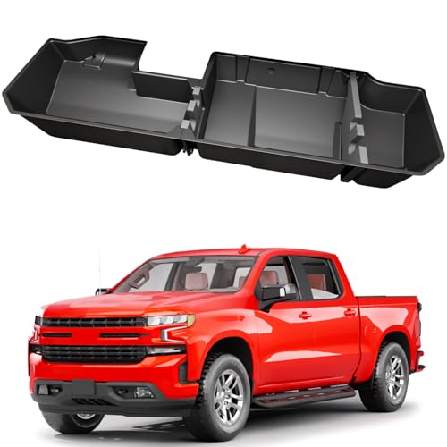 FengYu Under Seat Storage Box Compatible with 2019-2026 Chevy Chevrolet Silverado 1500/GMC Sierra 1500, 2020-2026 Silverado/Sierra 2500HD/3500HD Double Cab & Crew Rear Underseat Organizer Accessories
