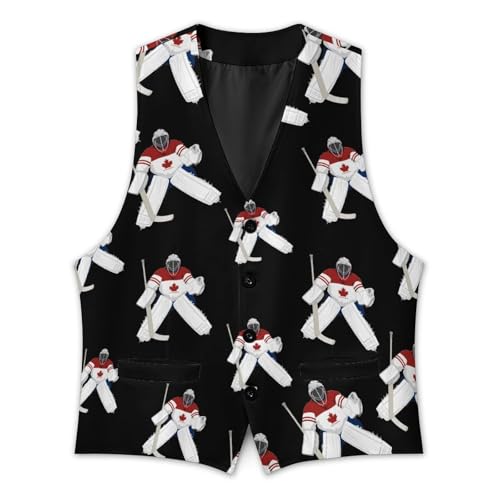 Ice Hockey Goalkeeper Formal Suit Vest for Men Waistcoat Printing Business Casual Dress for Tuxedo2
