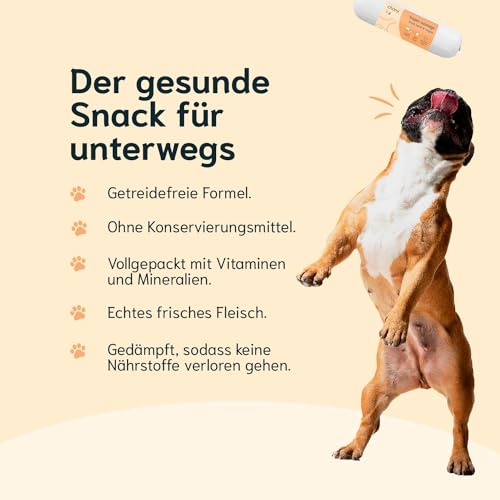 Chōmi Dog Super Sausage Fresh Lamb & Veggie 8-er Pack | (200g x 8) | Nassfutter Für Hunde | Lammwurst für Hunde | Erwachsene | Getreide- und konservierungsmittelfrei | Mit Meeresalgen | Barf