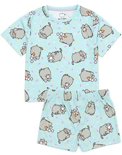 Pusheen Girls Pajama Set | 2 Pack Multicoloured Short Sleeve T-Shirt with Shorts Nightwear PJs For Kids4