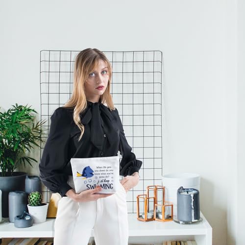 Dory Lover Gift Dory Movie Cosmetic Bag Cartoon Character Lover Gift Dory Fish Fans Gift Animal Ocean Gift (keep swimming)3