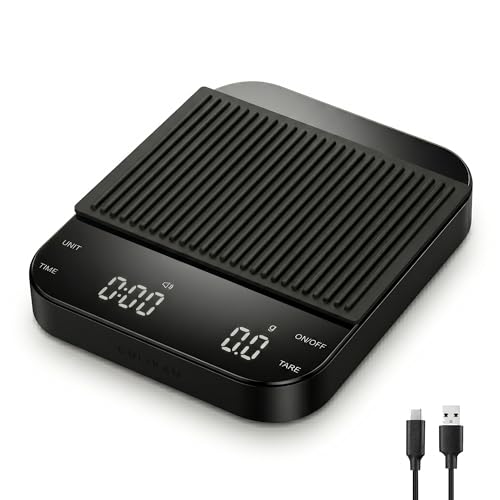 Digital Coffee Scale with Timer and Glass Mirror