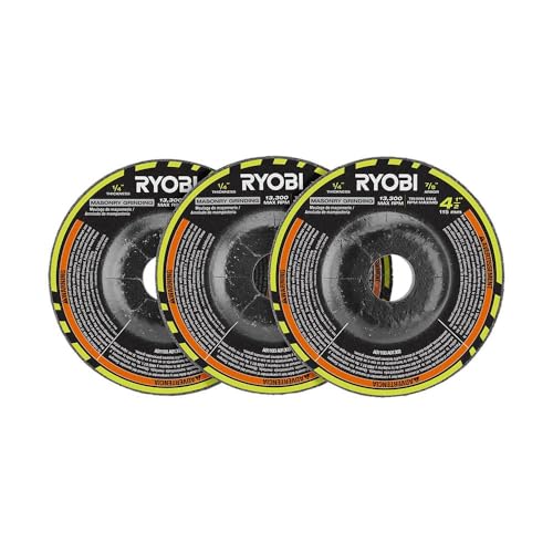 Meules de maçonnerie RYOBI 11,4 cm disque abrasif brique et béton x3
