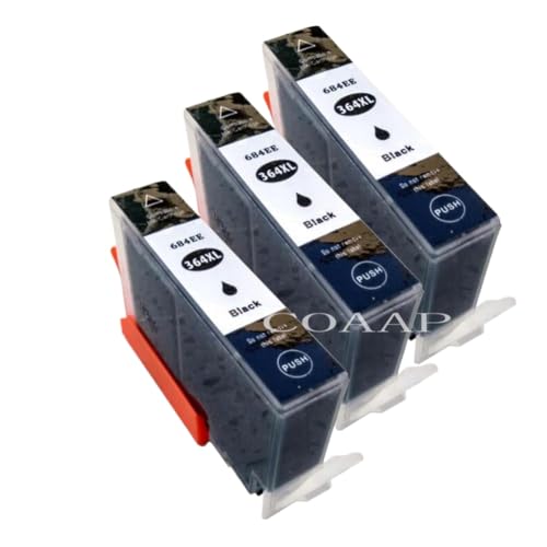 Cartouche d'encre noire 364 pour HP Photosmart 5510 5520 et Officejet 4620 - Lot de 3