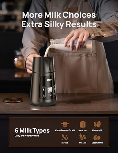 Image of DREO BaristaMaker Milk Frother, All-in-1, 27oz /800ml Hot /Cold Electric Foam Maker for Coffee, Latte Art-level Microfoam, Automatic Milk Warmer, Dairy /Plant-Based Milk, Dishwasher Safe, Black