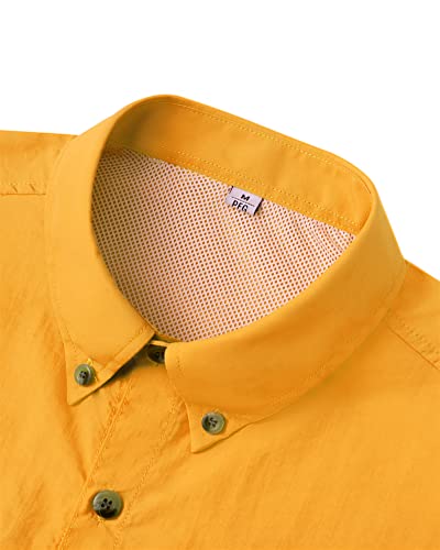 Image of Alimens & Gentle Short Sleeve Fishing Shirt Wicking Fabric Sun Protection Casual Button Down Shirts