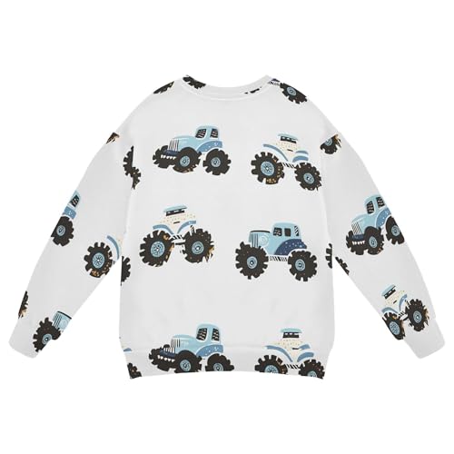 JUNZAN Rainbow Trucks Car White Big Boys Hoodie Sweatshirt Fleece Tops Clothing Shirts Party 4T2