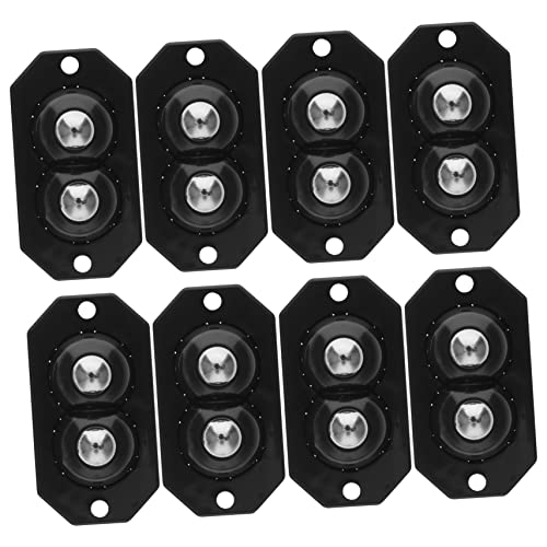 ERINGOGO 8 Stück Fügen Sie das Universalrad ein Mini-Räder universelle Radrolle Radrollen Universalrad aus Edelstahlpaste selbstklebendes Mini-Laufrad Rostfreier Stahl Black