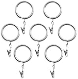 Decopolitan 7-Pack Window Treatment Clip Ring, Antique Silver