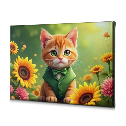Tableau sur toile chaton mignon de Pâques impression haute définition