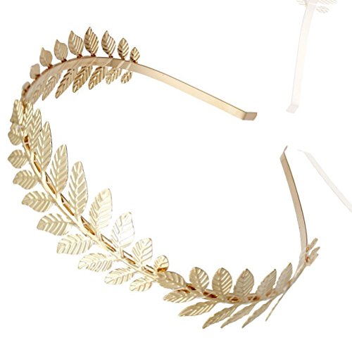 Diadema romana, diadema de hojas de oro, diadema vintage boho Alice novia pelo corona hoja Tiara