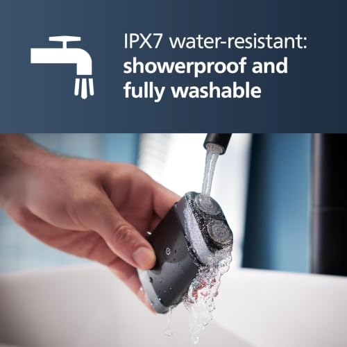 Philips Portable Shaver, On-The-Go Wet and Dry Electric Shaver, ComfortCut Blade System, 3D Floating Heads, Compact Design, Powerful Battery, - image 9