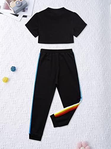 Amazon.com: MSemis Conjunto deportivo de 2 piezas para niños y niñas,  camiseta de manga corta y pantalones deportivos estampados para  gimnasia/baile : Ropa, Zapatos y Joyería