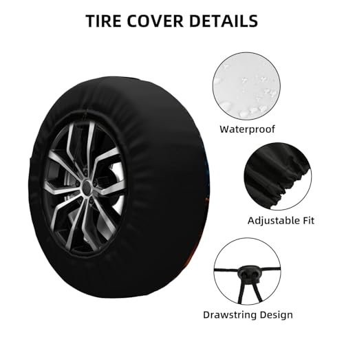 Image of Sea Turtle Spare Tire Cover - Funny Wheel Protectors Waterproof Universal Wheel Cover for SUV Rv Travel Trailer Camper Truck 16 Inch