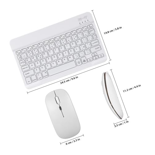 Teclado y ratón inalámbrico multidispositivo 10 pulgadas recargable USB 2