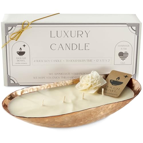 Copper Luxury Candle Gardenia Tuberose Scented Luxury Candles for Home 12x5x2 Inch Copper Vessel for Women and Men Fancy 4 Wick for All Occasions