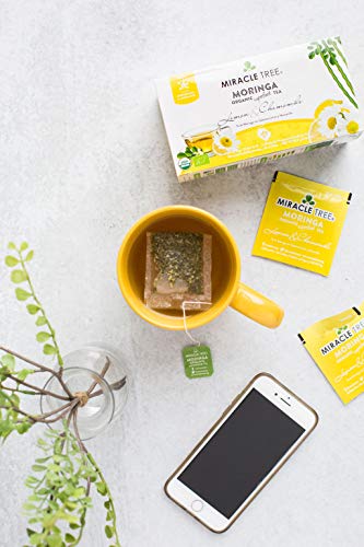 Miracle Tree - Organic Moringa Superfood Tea, 2 Pack Bundle, 2X25 Individually Sealed Tea Bags (Rooibos, Lemon & Chamomile) #TOP4