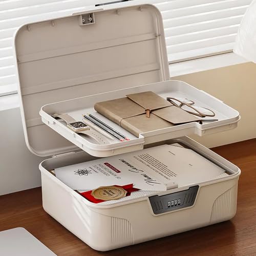 Boîte de rangement verrouillables grise S coffre plastique avec code - 4