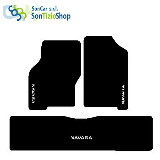 Alfombras para coche. Juego completo de alfombrillas estampados de moqueta y su tamaño con bordado de hilo Bianco