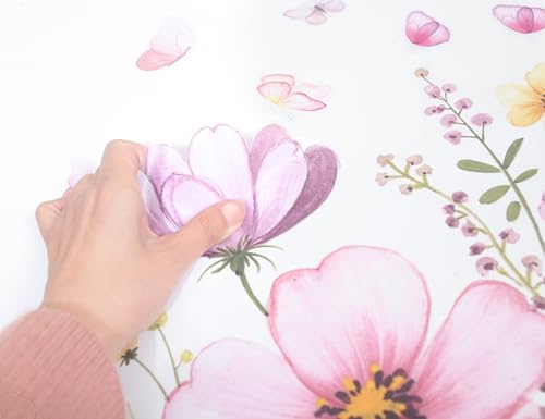 Vinilos decorativos florales acuarelados para pared miniatura 6