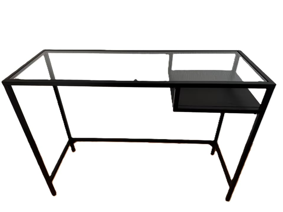 Table pour ordinateur portable design VITTSJÖ verre et métal marron noir